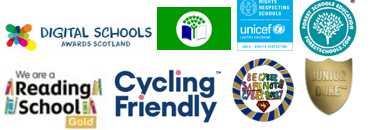 several logos including digital schools, cycling friendly, unicef, reading school gold and more